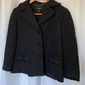 Black Bouclé Tweed Blazer / Jacket